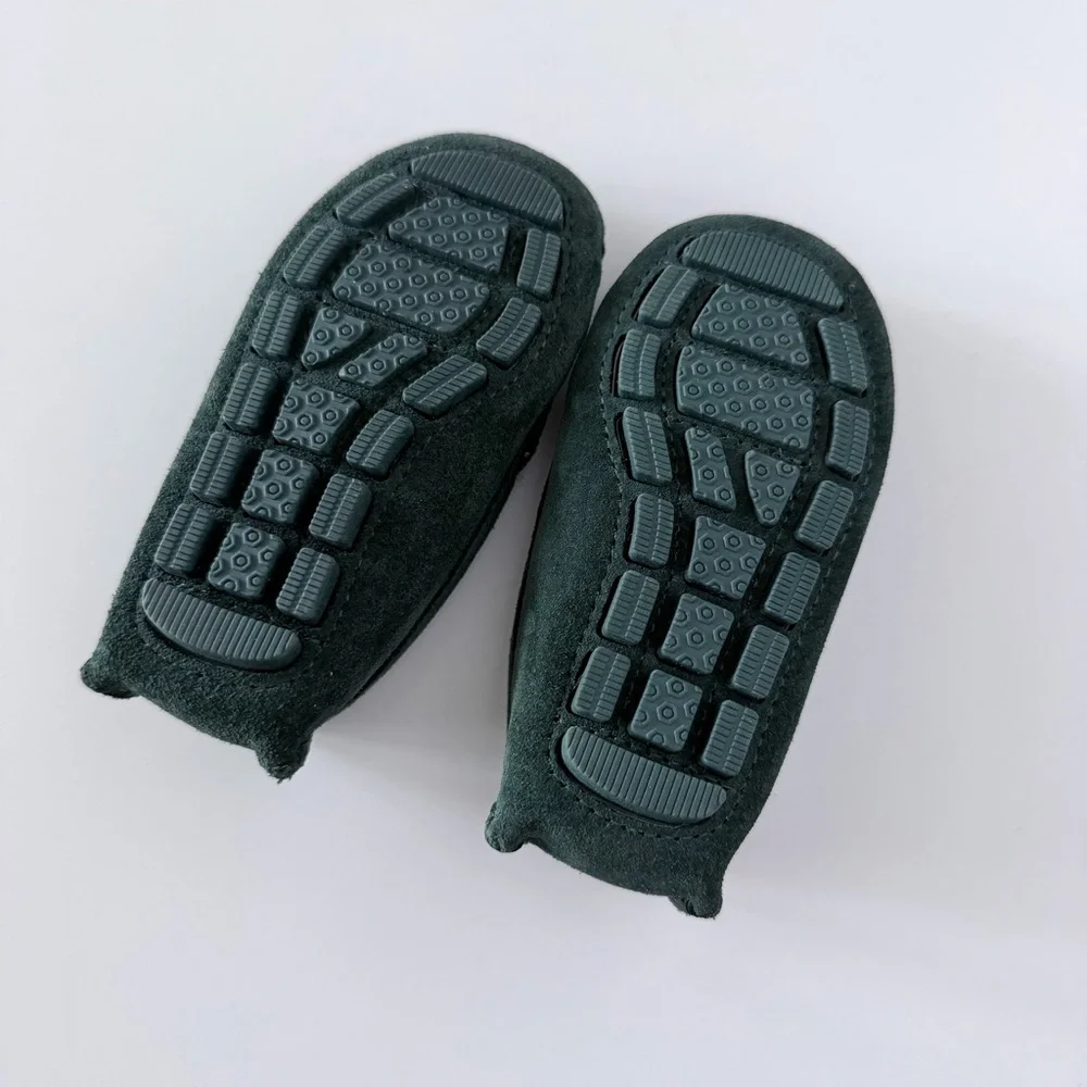 Janie and Jack Forest Green Suede Driving Shoe Size 4
